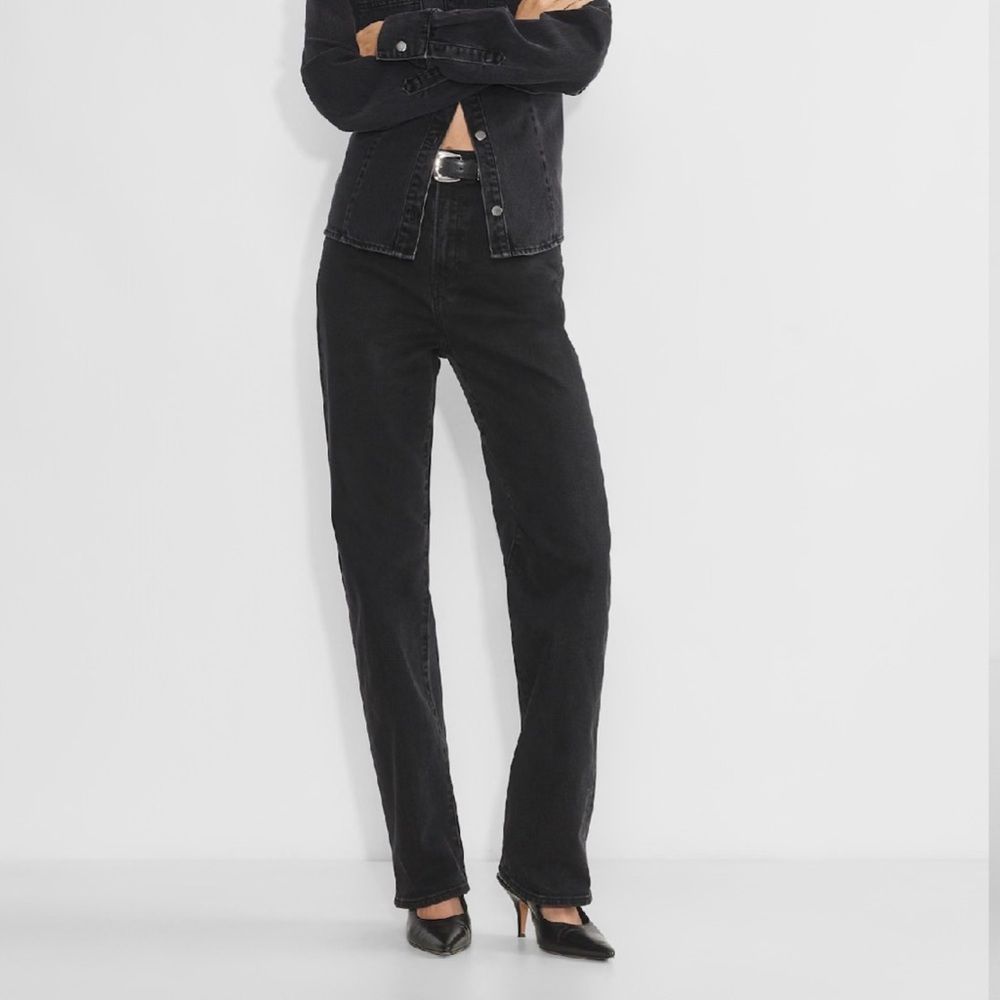 Denim Forum Aritzia The '90s Sculpt Hi-Rise Bootcut Jean Black Eyeliner Sz 28